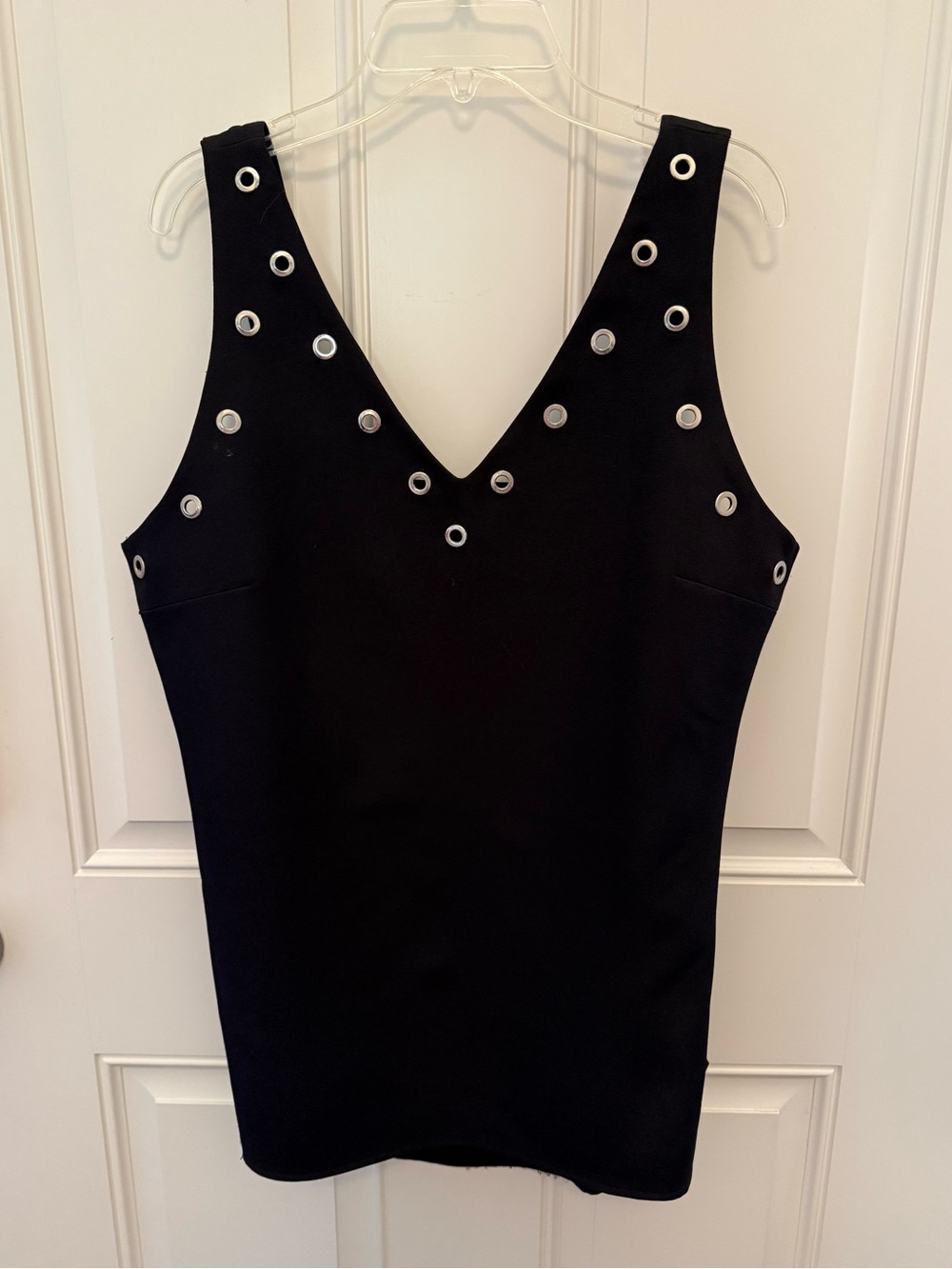 Alberto Makali Black V-Neck Grommet Tank Top